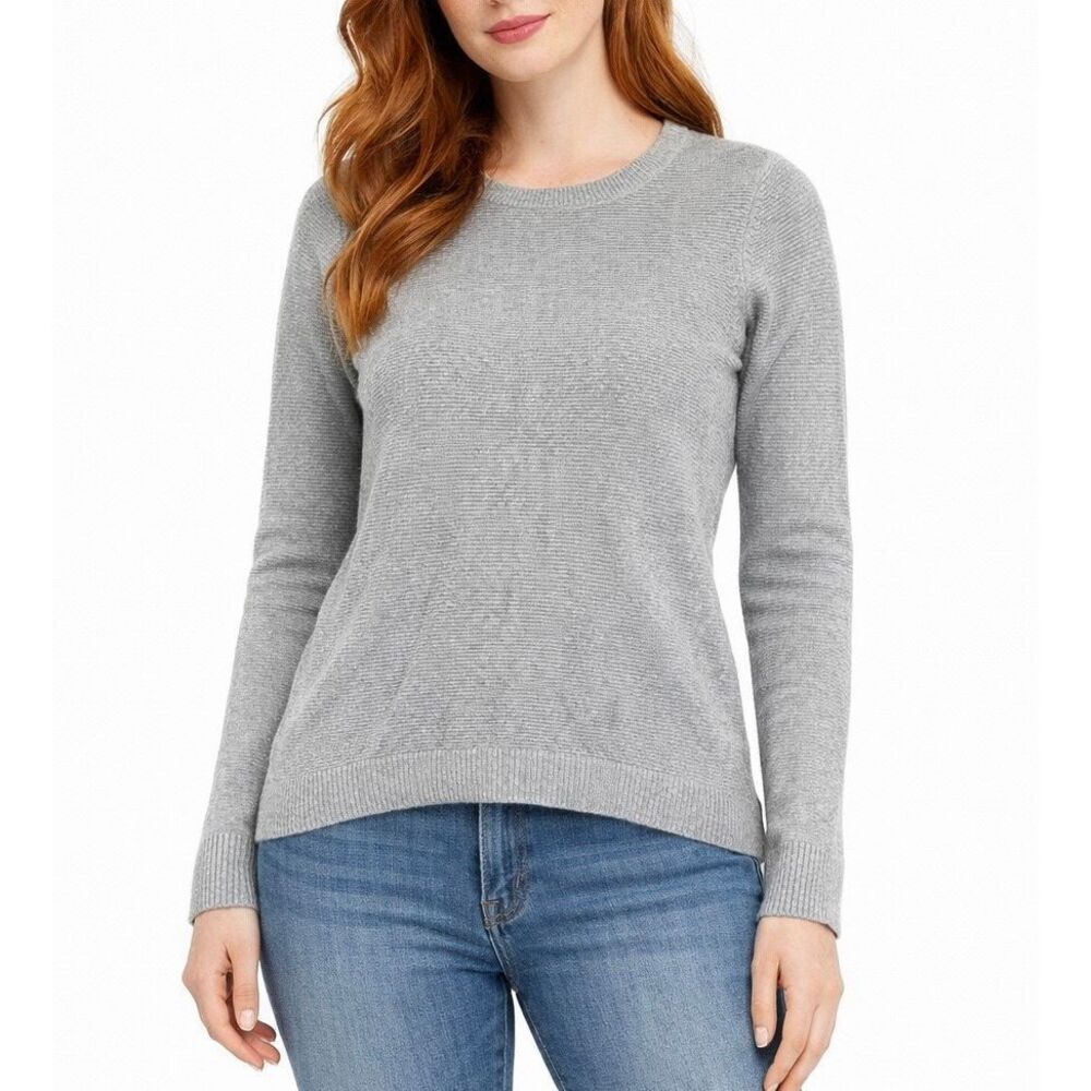 Madewell cotton blend grey knit crewneck sweater xxs
